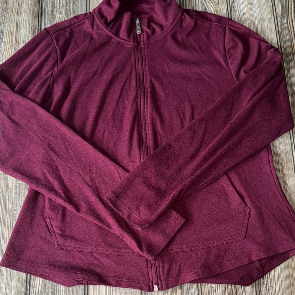 Kyodan jacket soft plum purple Burgundy Full-Zip Jacket xl thumb holes pockets